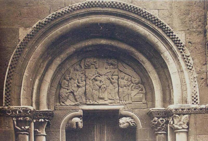 León. Colegiata de San Isidoro (Siglo XII). Puerta del Perdón (detalle)