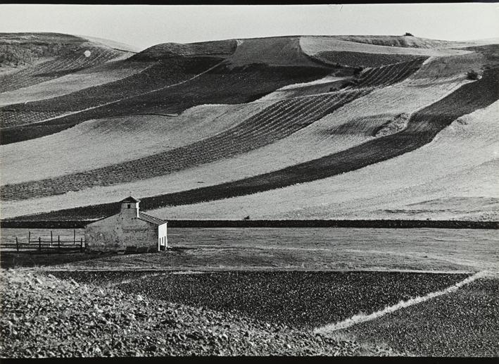 Iglesia y campos de cultivo