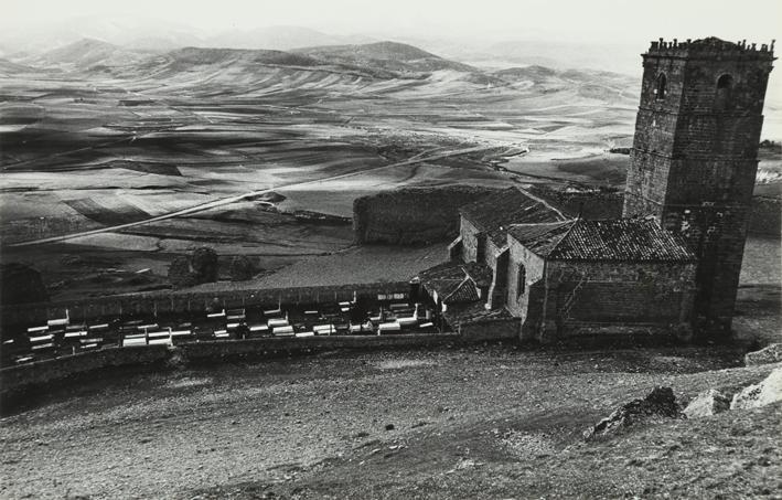 Paisaje con iglesia y cementerio