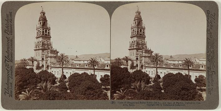 Patio de los Naranjos y Torre del Campanario y Puerta del Perdón. Catedral de Córdoba