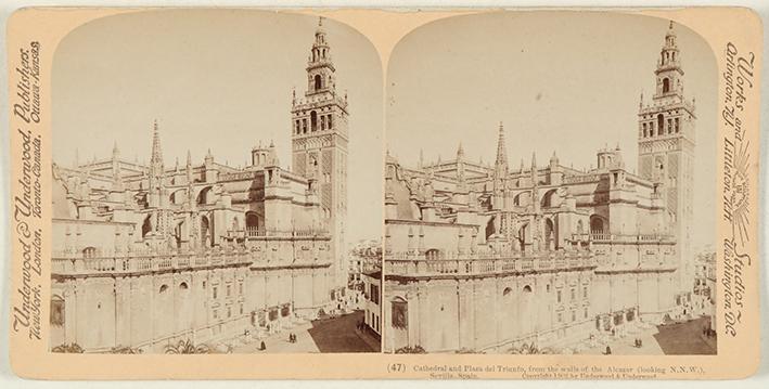 Catedral y Plaza del Triunfo desde las murallas del Alcazar, Sevilla