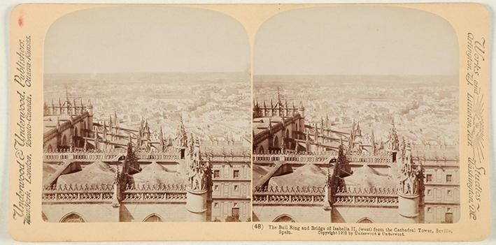 La Plaza de Toros y Puente de Isabel II, desde la torre de la Catedral, Sevilla