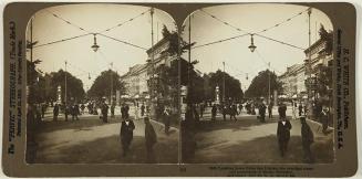 Looking down Unter den Linden, the principal street and promenade of Berlin, Germany