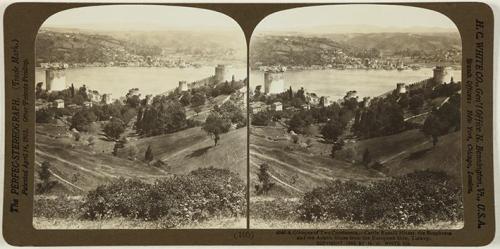 A Glimpse to Two Continents, Castle Rumili Hissar, the Bosphorus and the Asiatic Shore from the European Side, Turkey