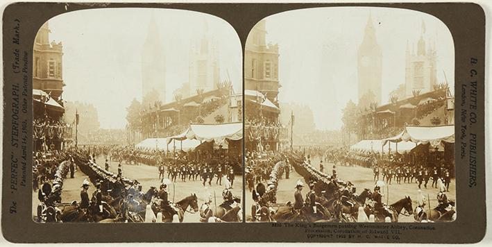 The King´s Bargemen passing Westminster Abbey, Coronation Procession, Coronation of Edward VII