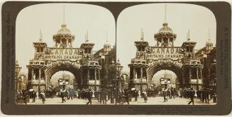 The Canadian Arch in Whitehall on the route of the procession to Westminster Abbey, Corontion of Edward VII, London, England