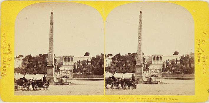 Place du peuple et montée du Pincio à Rome