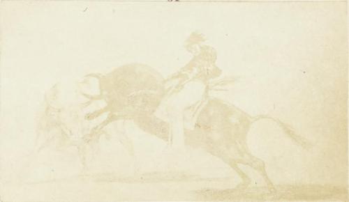 Francisco de Goya y Lucientes. Mariano Ceballos riding a bull in the bull-ring at Madrid. From Goya´s Treinta y tres Estampas que representen diferentes suertes y actitudes del arte de lidiar los Toros