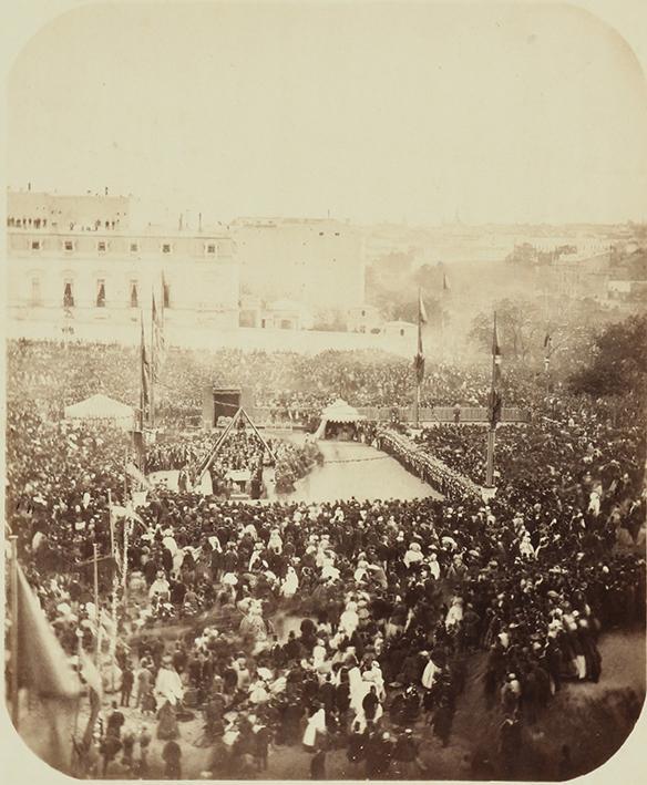 Inauguración de las obras del Museo y Biblioteca Nacional, colocación de la 1ª piedra