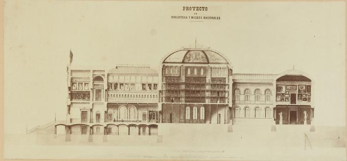 Proyecto de Biblioteca y Museos Nacionales. Sección trasversal