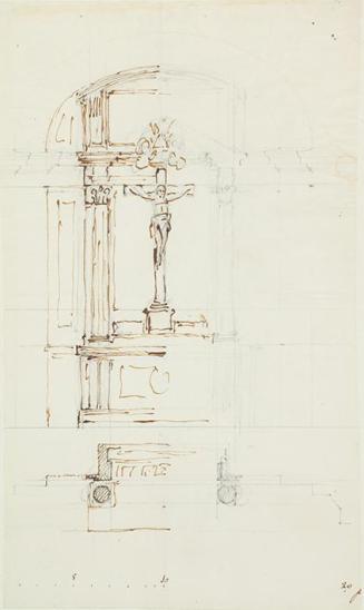 Boceto de posible solucion para uno de los altares del supuesto oratorio del Caballero de Gracia