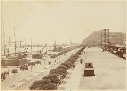 Puerto de Barcelona. Muelle de la Muralla. Mayo de 1888