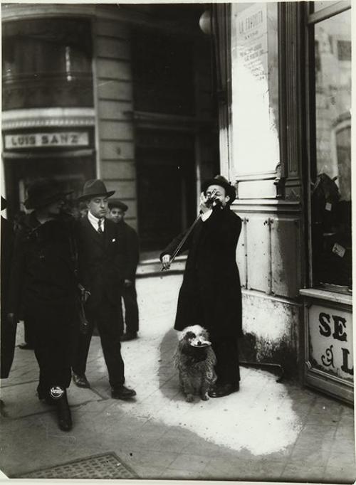 Violinista con perro