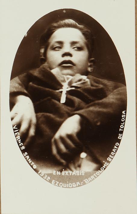 Viernes Santo 1932. Ezquioga. Bartolomé Berayo de Tolosa en éxtasis